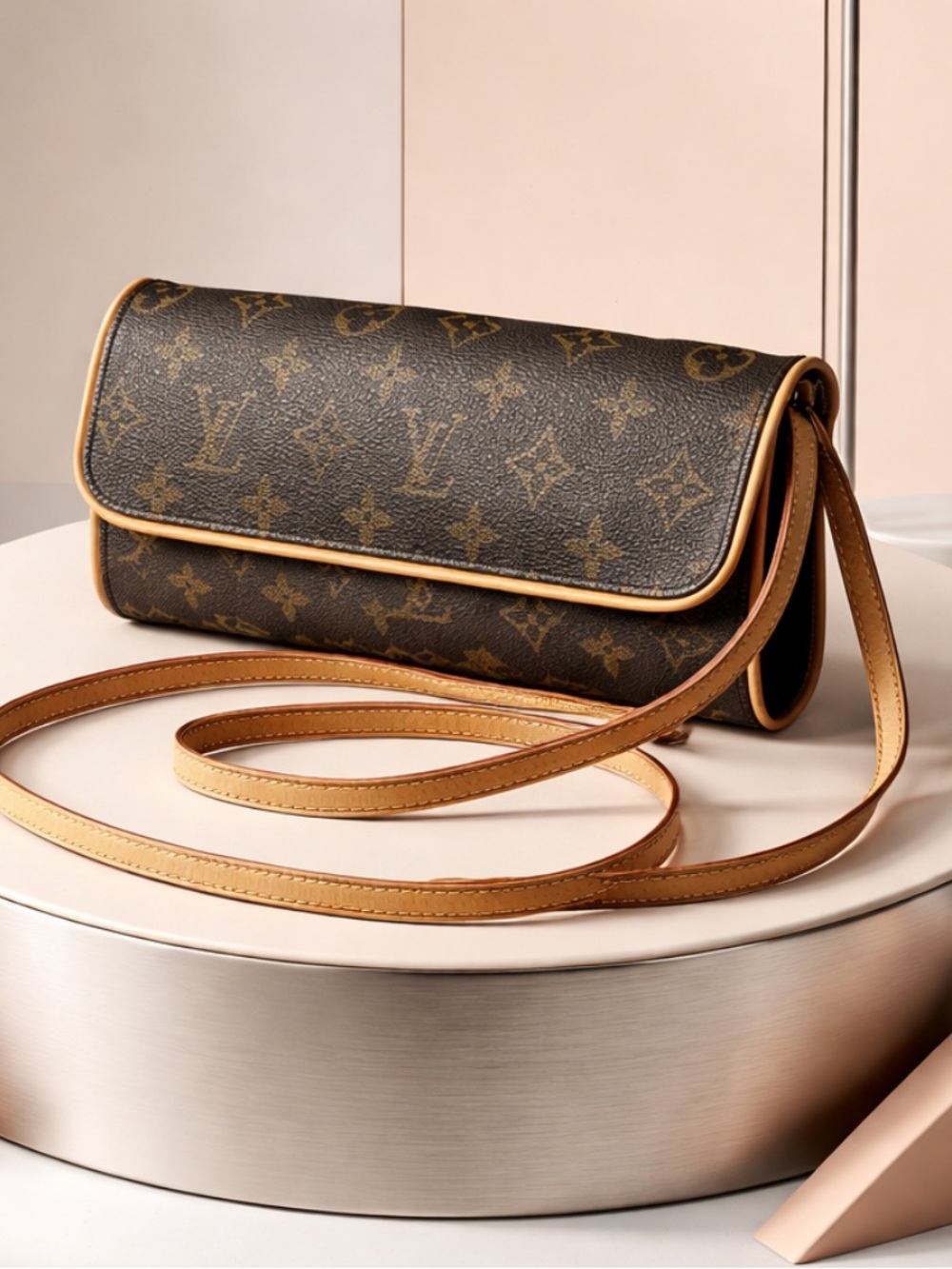 Authentic LOUIS VUITTON Pochette Twin Crossbody Bag.